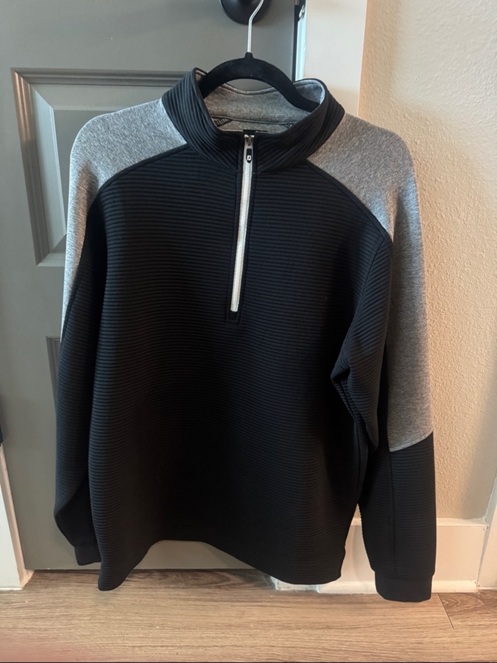 FootJoy Men’s Black and Gray Zip-Up Sweater